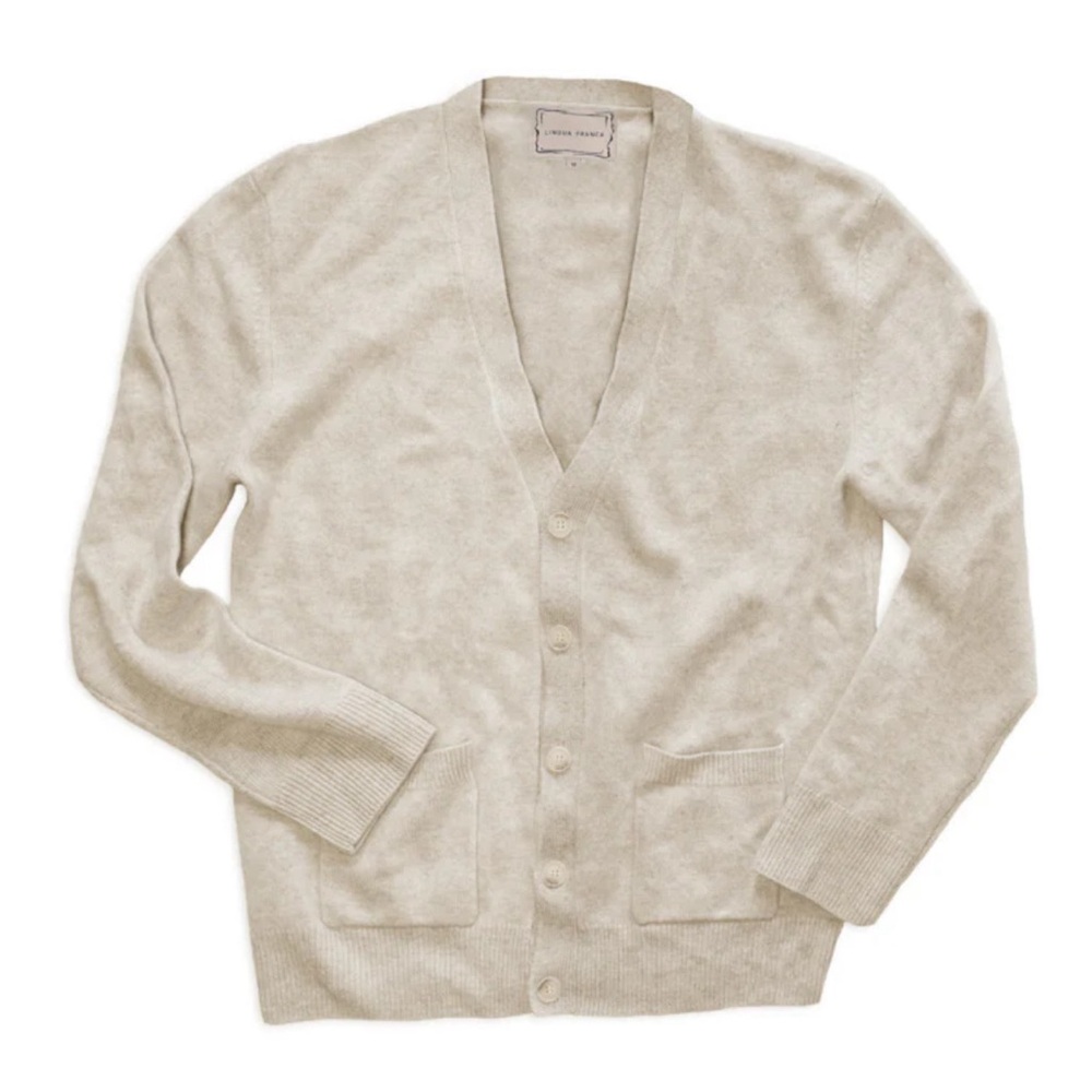Lingua Franca NYC Oatmeal Oversized Cashmere Cardigan